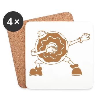 Dabbing Donut - Untersetzer (4er-Set) - Weiß - Vorne