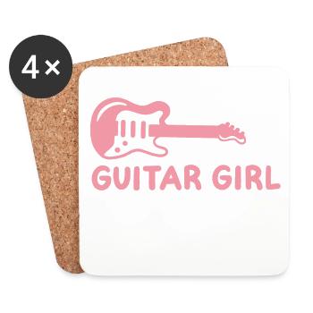 Gitarre Gitarristin - Untersetzer (4er-Set) - Weiß - Vorne