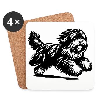 Tibetan Terrier - Coasters (set of 4) - white - Front