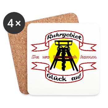 Zeche Förderturm im Ruhrgebiet - Untersetzer (4er-Set) - Weiß - Vorne