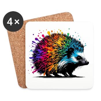 Igel - Untersetzer (4er-Set) - Weiß - Vorne