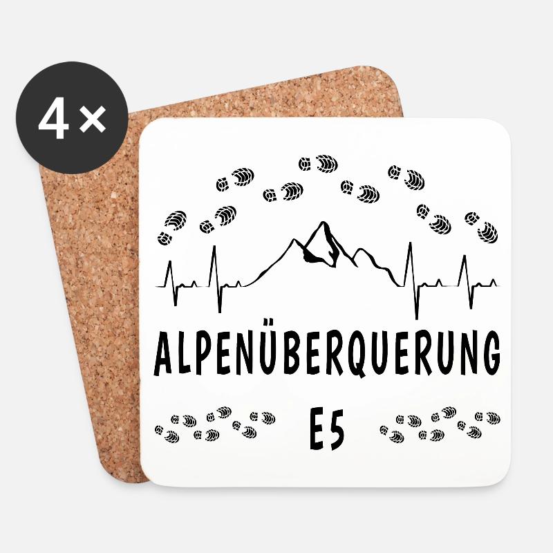 Crossing the Alps E5 heartbeat - Coasters (set of 4) - white