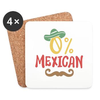 0 % Mexikaner Cinco de Mayo - Untersetzer (4er-Set) - Weiß - Vorne