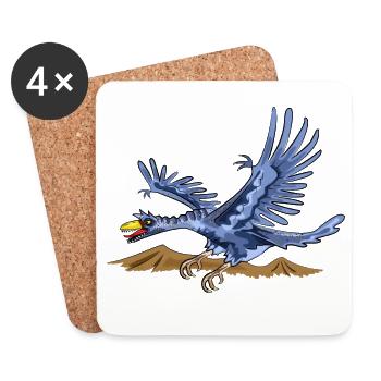 Dinosaure Dino - Dessous de verre (lot de 4) - blanc - Devant