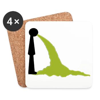 Drinking Motif - To Puke - Escalation and Crash - Coasters (set of 4) - white - Front