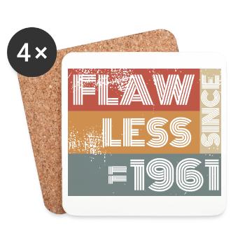 63. Geburtstag Flawless since 11/1961 - Untersetzer (4er-Set) - Weiß - Vorne
