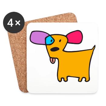 06 Doggie Short Farbe - Untersetzer (4er-Set) - Weiß - Vorne
