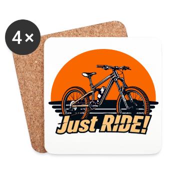 Aventure en VTT Sunset Just Ride - Dessous de verre (lot de 4) - blanc - Devant