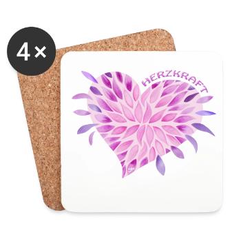 Soul Blossoms Heart Power - Sonja Ariel von Staden - Coasters (set of 4) - white - Front