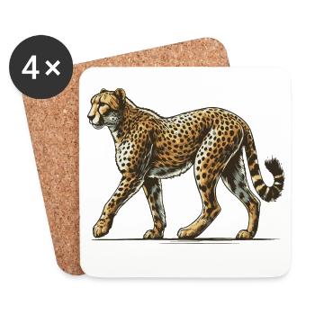 Gepard - Untersetzer (4er-Set) - Weiß - Vorne