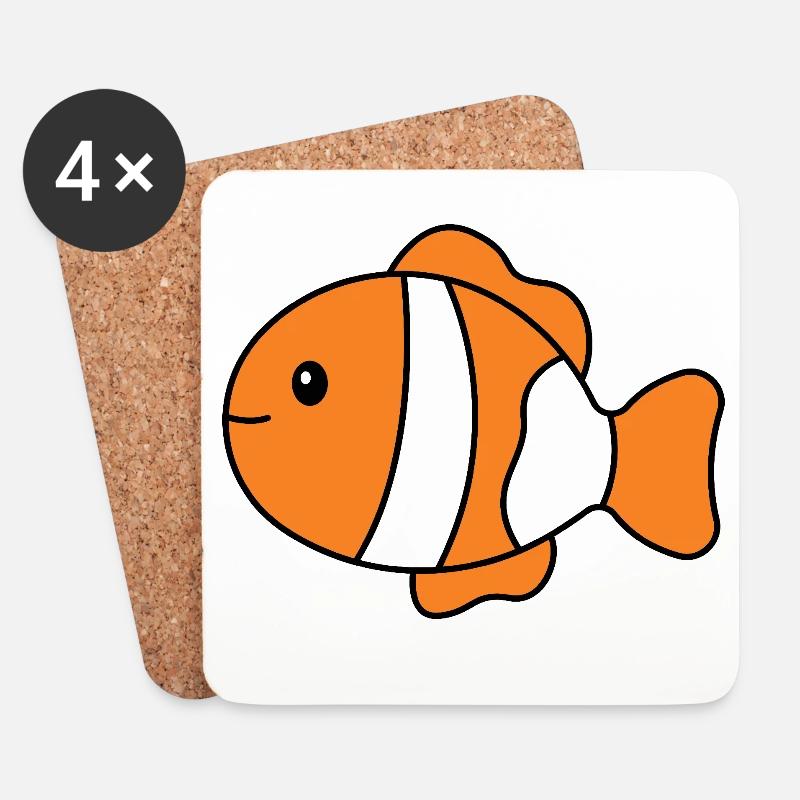 Tropischer Clownfisch - Untersetzer (4er-Set) - Weiß