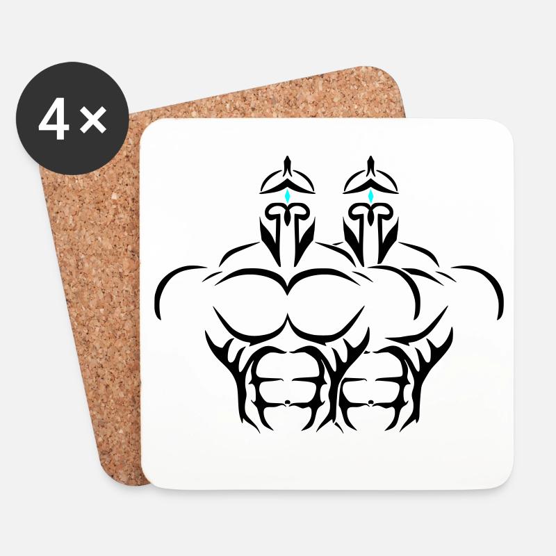 Alpha Twins Deluxe - Untersetzer (4er-Set) - Weiß