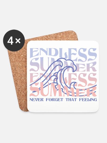 Endless Summer – Wellen & Beach Vibes - Untersetzer (4er-Set) - Weiß