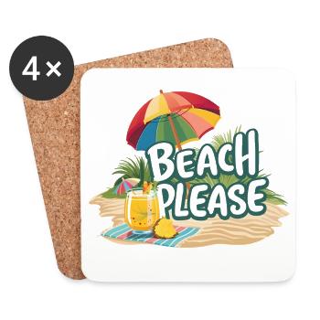 Strand bitte - Untersetzer (4er-Set) - Weiß - Vorne
