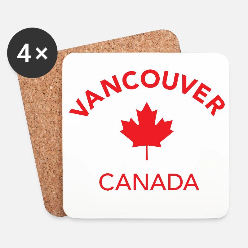 VANCOUVER CANADA - Untersetzer (4er-Set) - Weiß