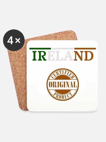 Flagge von Irland, Irish Pride - Untersetzer (4er-Set) - Weiß