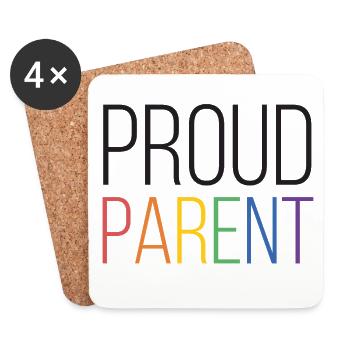 LGBTQ Pride Month - Stolze Eltern - Untersetzer (4er-Set) - Weiß - Vorne