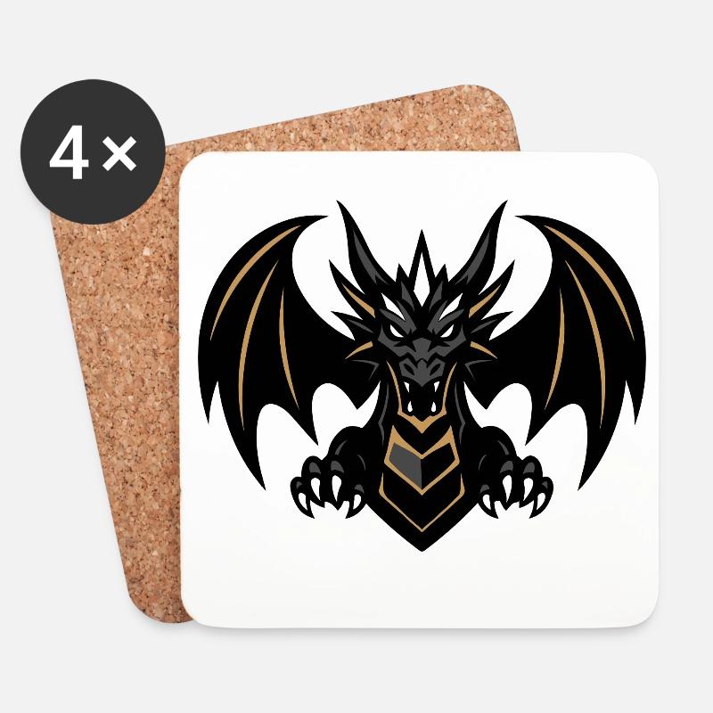 DRAGON LEVEL 1 - Untersetzer (4er-Set) - Weiß