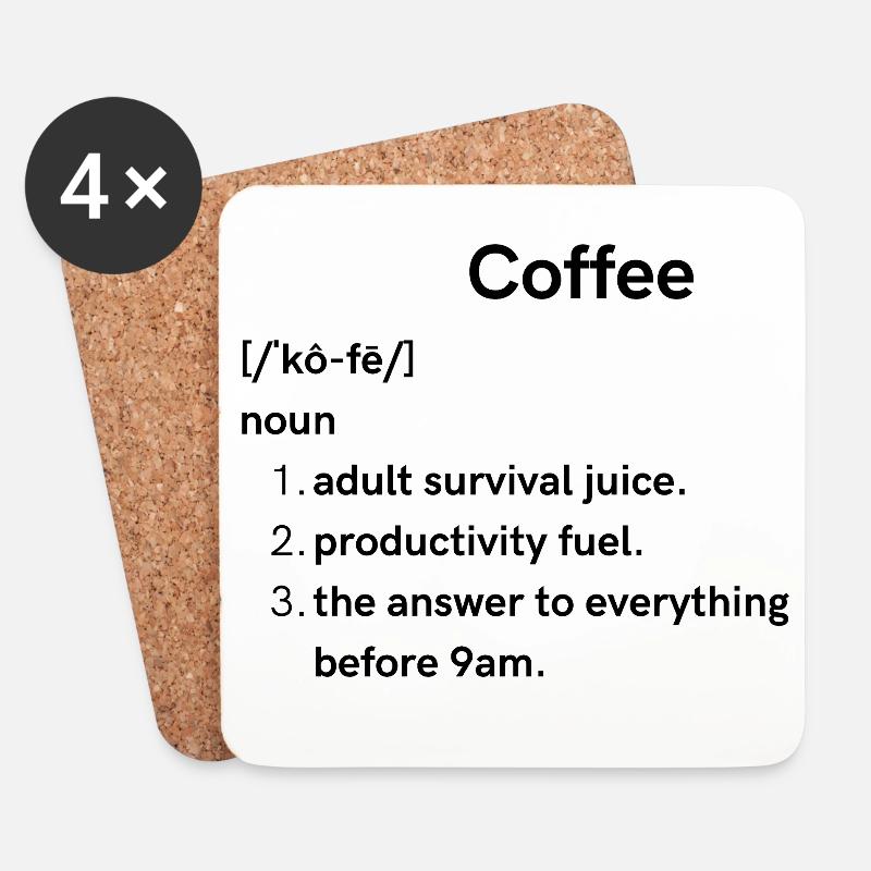 Kaffee - Untersetzer (4er-Set) - Weiß