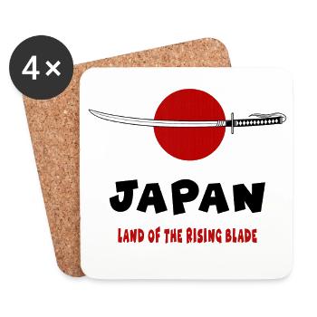 Japan – Land der aufgehenden Klinge - Untersetzer (4er-Set) - Weiß - Vorne