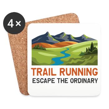 Trailrunning - Entfliehen Sie dem Gewöhnlichen - Untersetzer (4er-Set) - Weiß - Vorne