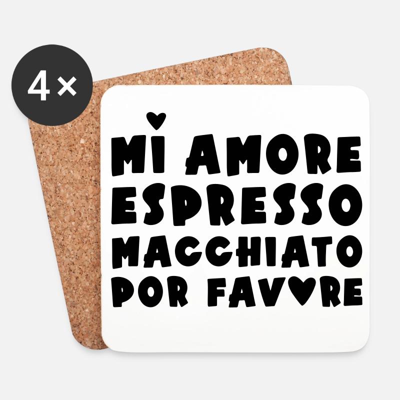 Espresso Macchiato - Untersetzer (4er-Set) - Weiß
