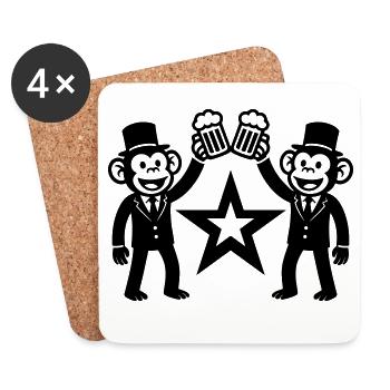 Enterrement de vie de jeune fille Monkey Crew Groom - Dessous de verre (lot de 4) - blanc - Devant