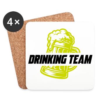 Boire de la bière d’équipe - Dessous de verre (lot de 4) - blanc - Devant