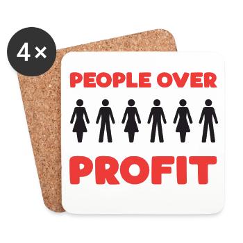 People Over Profit - Coasters (set of 4) - white - Front