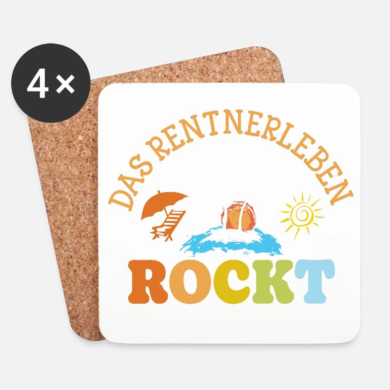 Das Rentnerleben rockt Geschenk Rente Pension - Untersetzer (4er-Set) - Weiß