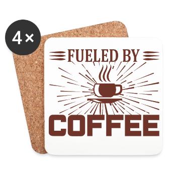 Fueled by Coffee - Untersetzer (4er-Set) - Weiß - Vorne