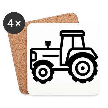 Traktor - Untersetzer (4er-Set) - Weiß - Vorne