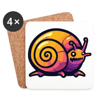 Schnecke Halloween Comic Lustig - Untersetzer (4er-Set) - Weiß - Vorne