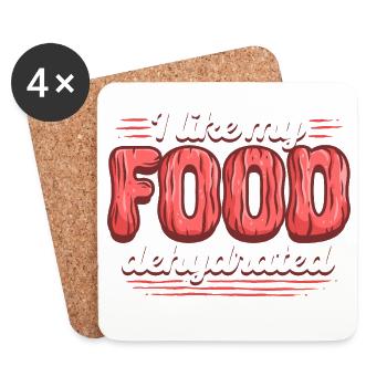 Beef Jerky Dried Like My Food Dehydrated - Coasters (set of 4) - white - Front