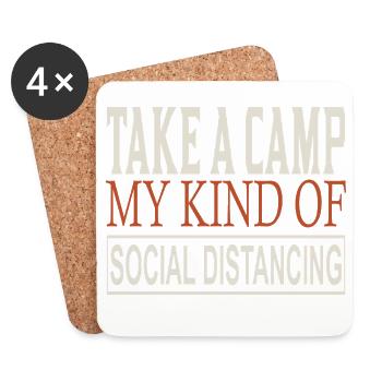Take a Camp Mein Social Distancing - Untersetzer (4er-Set) - Weiß - Vorne