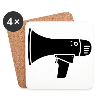 Megaphone loud demo ultras - Coasters (set of 4) - white - Front