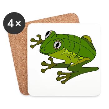 Frosch - Untersetzer (4er-Set) - Weiß - Vorne