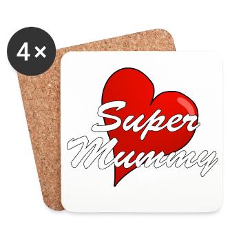 SUPER MUMMY - Coasters (set of 4) - white - Front