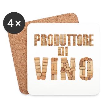 Produttore di Vino – Design realistico - Dessous de verre (lot de 4) - blanc - Devant