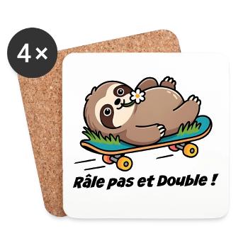 Caravan sticker, van Rattle and double! - Coasters (set of 4) - white - Front