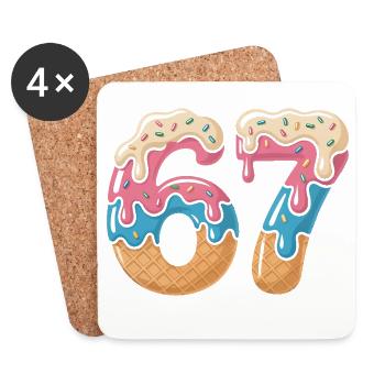 Donut 69 Frosting NeonPrint - Coasters (set of 4) - white - Front