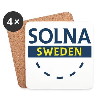 Solna Schweden Logo kreisförmiges Design - Untersetzer (4er-Set) - Weiß - Vorne