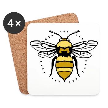 Bienen T-shirt Imker Geschenk - Untersetzer (4er-Set) - Weiß - Vorne