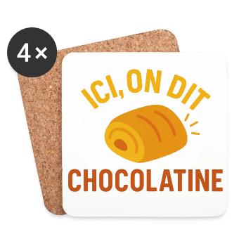 Ici on dit chocolatine - Dessous de verre (lot de 4) - blanc - Devant