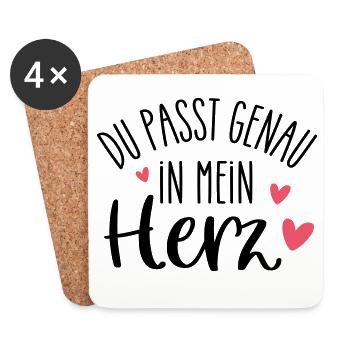 YOU fit right into my heart | Favorite person - Coasters (set of 4) - white - Front