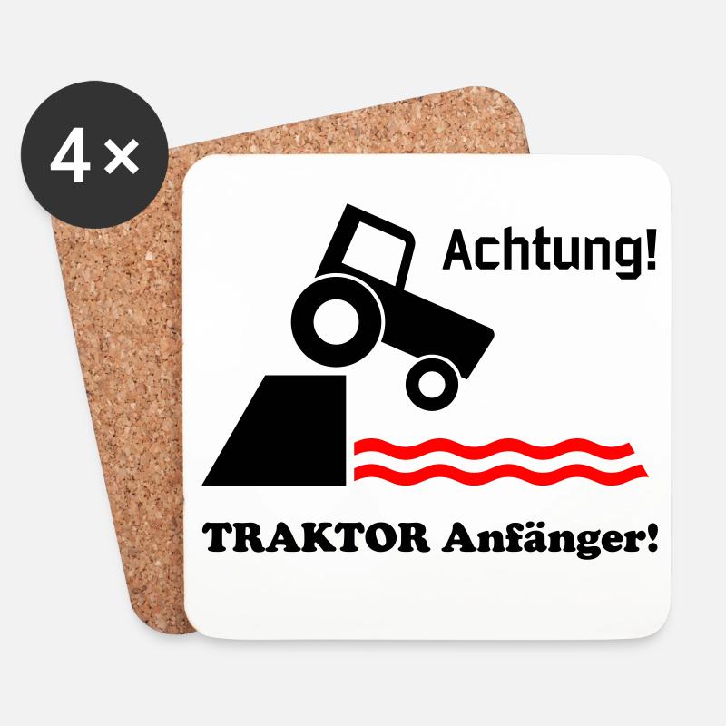 Traktor Anfaenger - Untersetzer (4er-Set) - Weiß