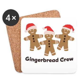 Gingerbread Crew - Christmas Cookie Baking - Coasters (set of 4) - white - Front