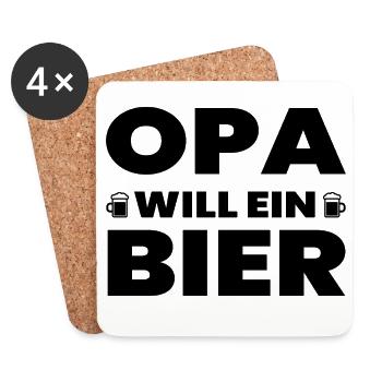 Bier - Untersetzer (4er-Set) - Weiß - Vorne