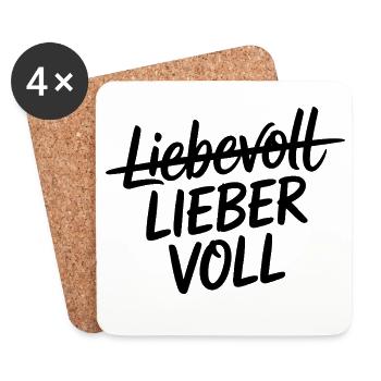 Lieber voll Humorliche Lebensart Statement - Dessous de verre (lot de 4) - blanc - Devant