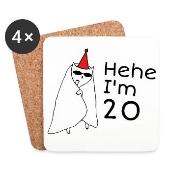 20th Anniversary - 20th Anniversary Gift - Coasters (set of 4) - white - Front